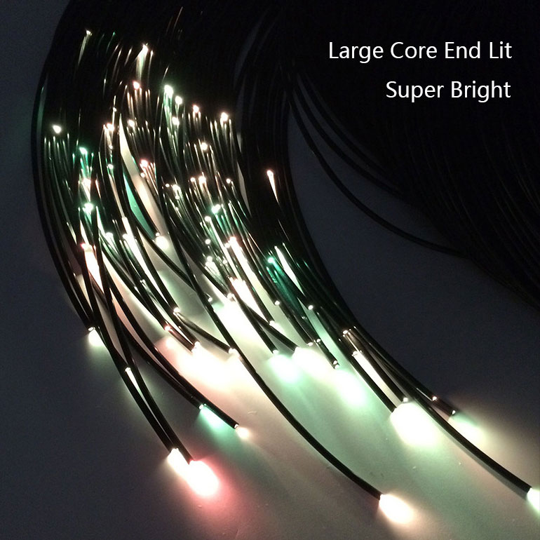 Black-PVC Sheathed Solid Core End Emitting Fiber Optic Cable
